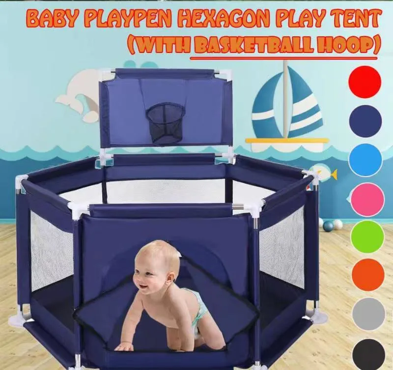 Oxford Fabric Baby Playpen Safe Stable and Non-Toxic